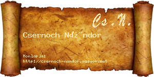 Csernoch Nándor névjegykártya